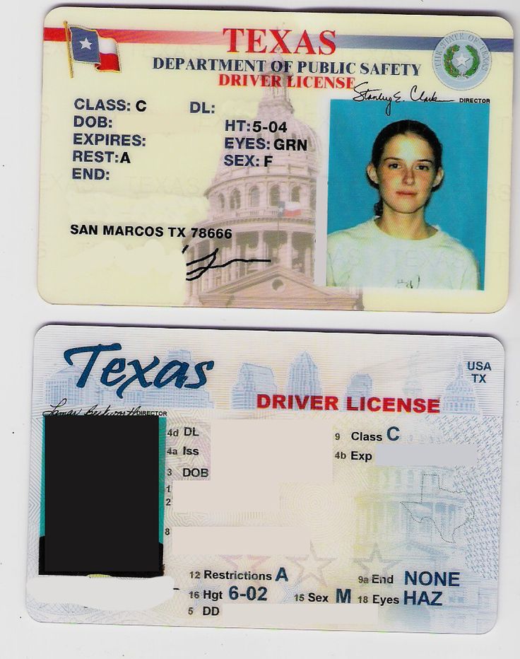 Texas drivers license number format